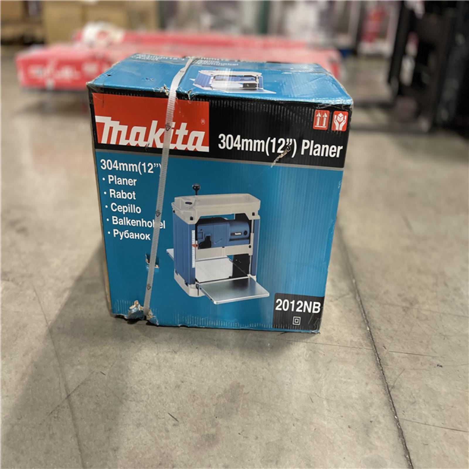 DALLAS LOCATION - Makita 15 Amp 12 in. Corded Compact Portable Planer with Interna-Lok Automated Head Clamp  and Blade Set
