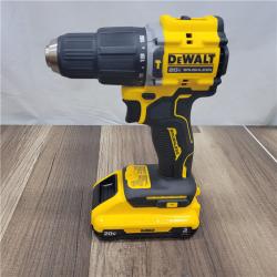 AS-IS DEWALT ATOMIC 20-Volt Lithium-Ion Cordless 1/2 in. Compact Hammer Drill with 3.0Ah Battery, Charger and Bag