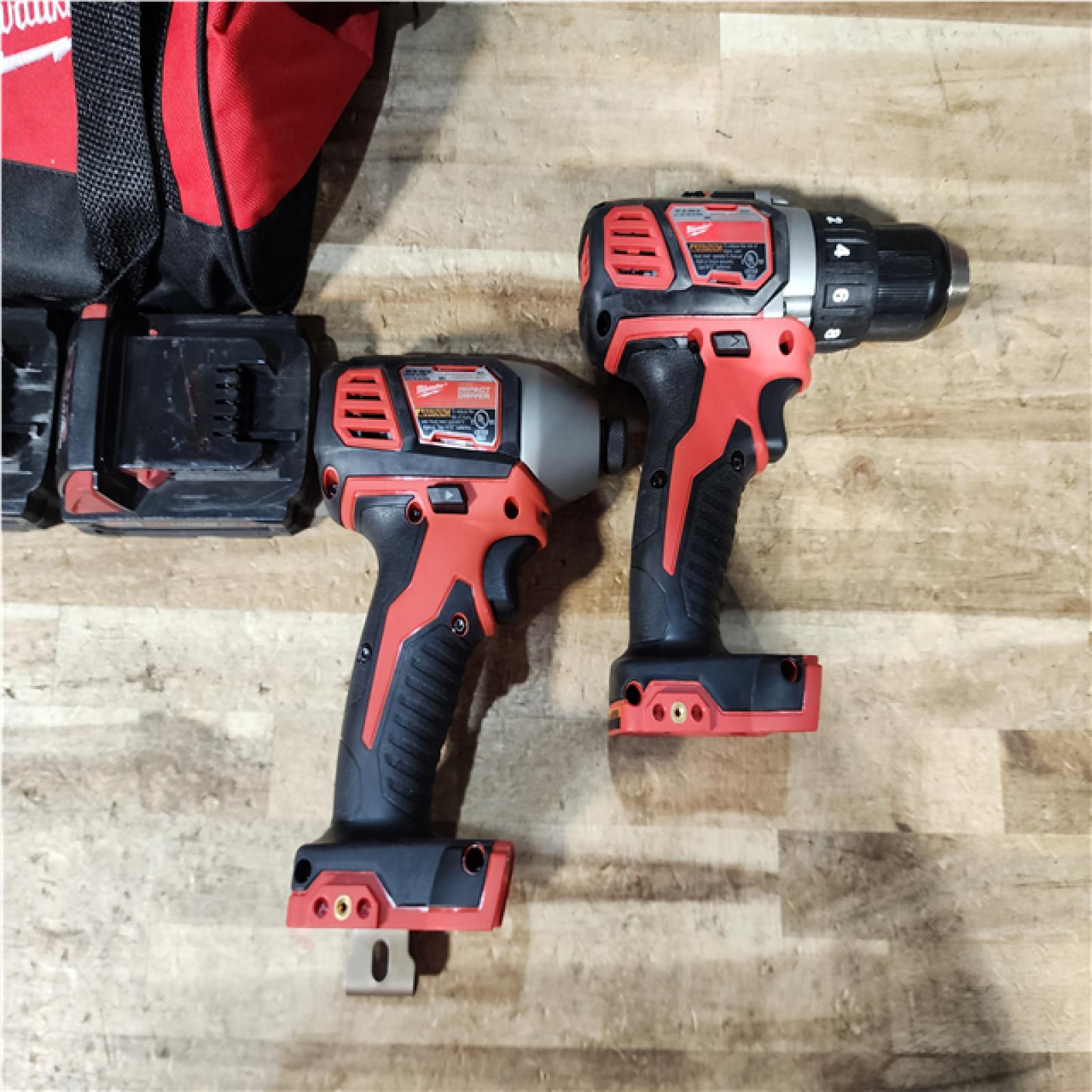 HOUSTON LOCATION - AS - IS Milwaukee 18V Lithium-Ion Cordless Drill Driver/Impact Driver Combo Kit