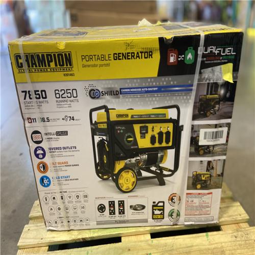 DALLAS LOCATION - Champion Power Equipment 7850/6250-Watt Recoil Start Gasoline and Propane Powered Dual Fuel Portable Generator with CO Shield
