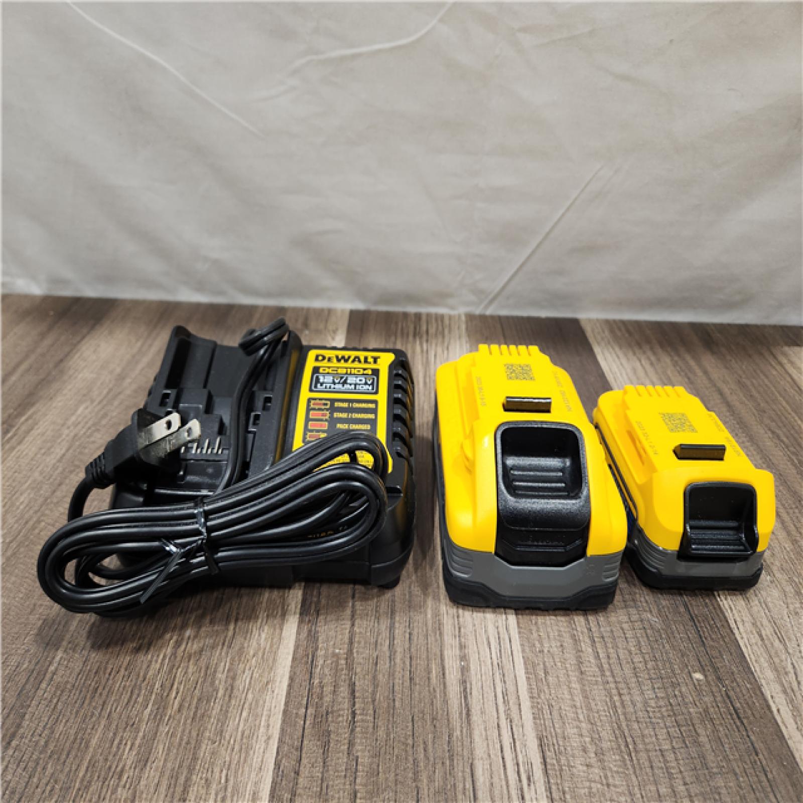 AS-IS- Dewalt 20V MAX POWERSTACK Lithium-Ion Batteries and Charger Starter Kit (1.7 Ah/5 Ah)