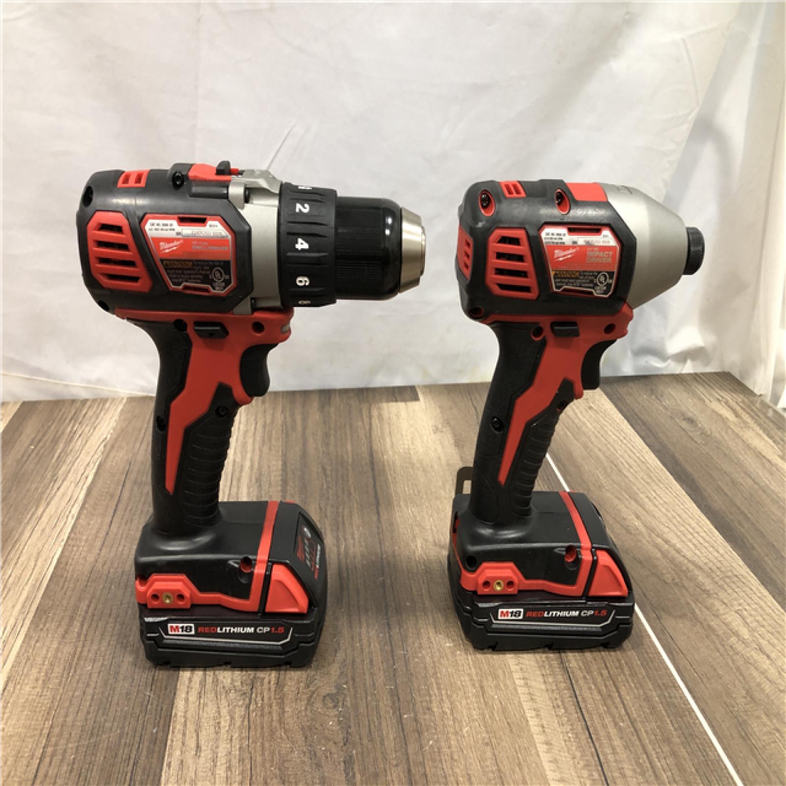 AS-IS Milwaukee M18 18V Lithium-Ion Cordless Drill Driver/Impact Driver Combo Kit