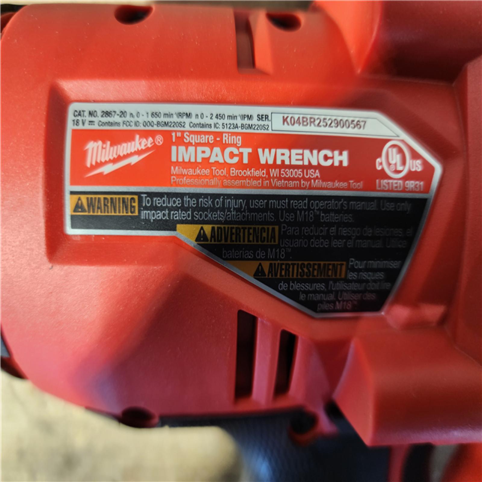 HOUSTON LOCATION - AS-IS (APPEARS LIKE NEW) Milwaukee FUEL ONE-KEY 18V Lithium-Ion Brushless Cordless 1 in. Impact Wrench with Friction Ring (Tool-Only)