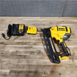 HOUSTON LOCATION - AS-IS (APPEARS LIKE NEW) DeWalt DCN660D1 20V 16 Gauge Cordless Angled Finish Nailer Kit W/ 2Ah Battery