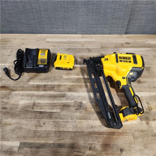 HOUSTON LOCATION - AS-IS (APPEARS LIKE NEW) DeWalt DCN660D1 20V 16 Gauge Cordless Angled Finish Nailer Kit W/ 2Ah Battery