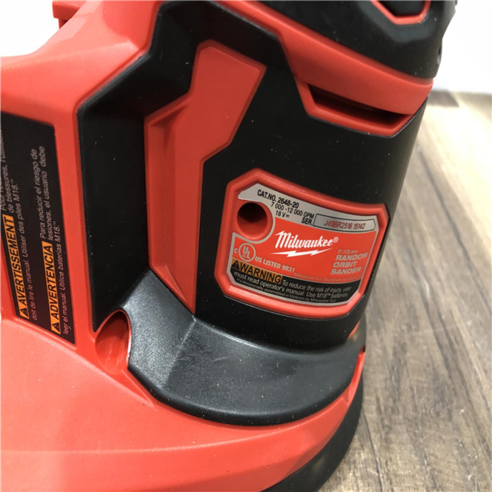 AS-IS Milwaukee 18V Lithium-Ion Cordless 5 in. Random Orbit Sander (Tool-Only)