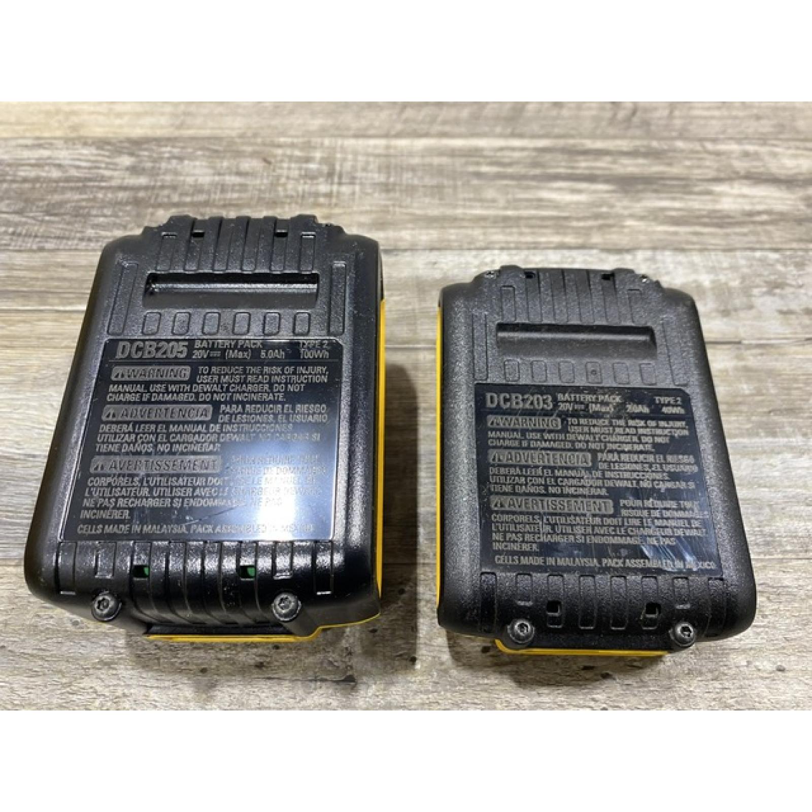 AS-IS DEWALT 20V MAX Lithium-Ion Battery Kit with 5.0Ah and 2.0Ah Battery and Charger