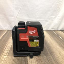 AS-IS Milwaukee 100 ft. REDLITHIUM Lithium-Ion USB Green Rechargeable Cross Line Laser Level with Charger