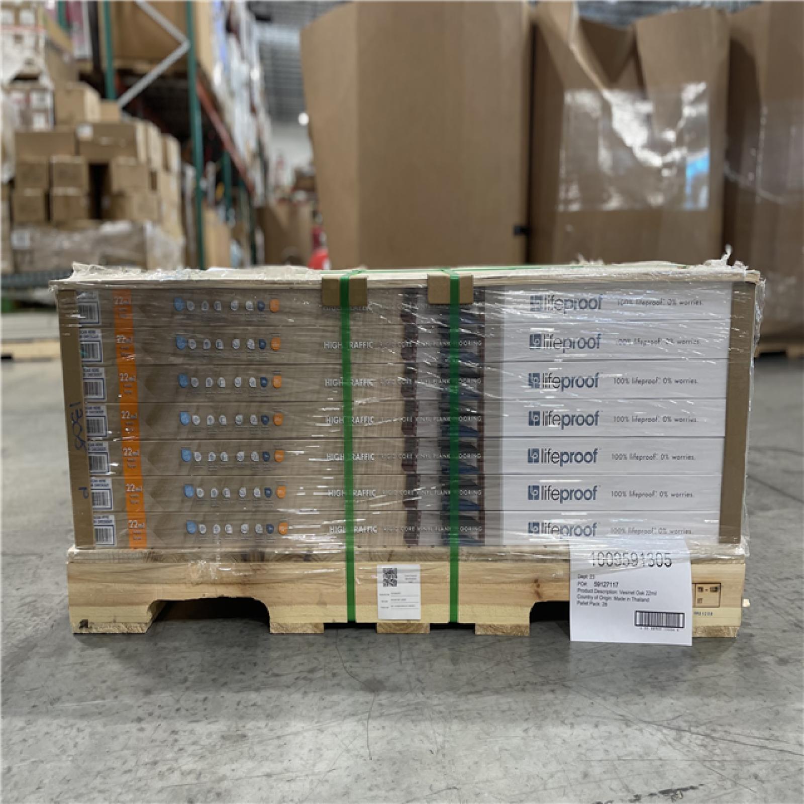 DALLAS LOCATION- LIFEPROOF Vesinet Oak 22 mil x 8.7 in. W x 48 in. L (20.1 sq. ft./case) PALLET (28 UNITS)