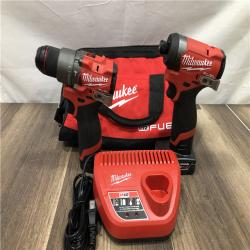 AS-IS Milwaukee FUEL 12-Volt Lithium-Ion Brushless Cordless Hammer Drill and Impact Driver Combo Kit