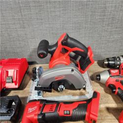 HOUSTON LOCATION - AS-IS MILWAUKEE 7 TOOL COMBO KIT W/ (2) BATTERY & CHARGER