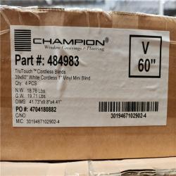Phoenix Location NEW Champion TruTouch Cordless Blinds 39x60 White Cordless 1 Vinyl Blind 4Pcs Pallet (44 Boxes)