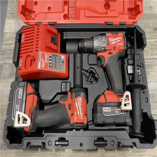 AS-IS Milwaukee FUEL 18V Lithium-Ion Brushless Cordless Hammer Drill and Impact Driver Combo Kit