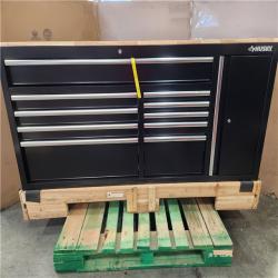 Phoenix NEW Husky Standard Duty 72 in. W x 20 in. D 10-Drawer Gloss Black Mobile Workbench Cabinet with Solid Wood Top