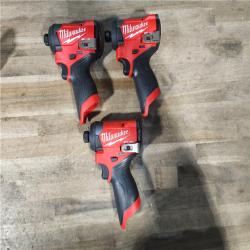 HOUSTON LOCATION - AS-IS MILWAUKEE 3 TOOL COMBO KIT W/ (2) BATTERY & CHARGER