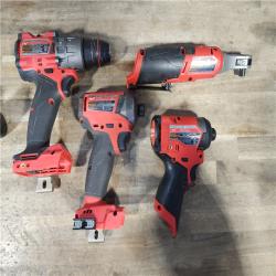 HOUSTON LOCATION - AS-IS MILWAUKEE 4 TOOL COMBO KIT W/ (4) BATTERY & CHARGER