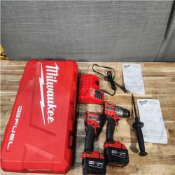 Houston Location AS-IS Milwaukee FUEL 18V Lithium-Ion Brushless Cordless Hammer Drill and Impact Driver Combo Kit