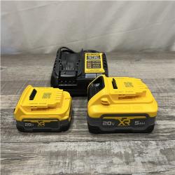 AS-IS DEWALT 20V MAX XR POWERSTACK Lithium-Ion Battery Starter Kit with 5.0Ah and 1.7Ah Batteries and Charger