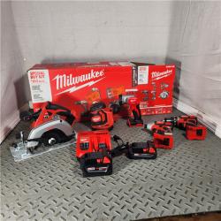 Houston Location - As-Is Milwaukee M18 18V Lithium-Ion Cordless Combo Kit (5-Tool) with 2-Batteries, Charger and Tool Bag - Appears IN NEW Condition