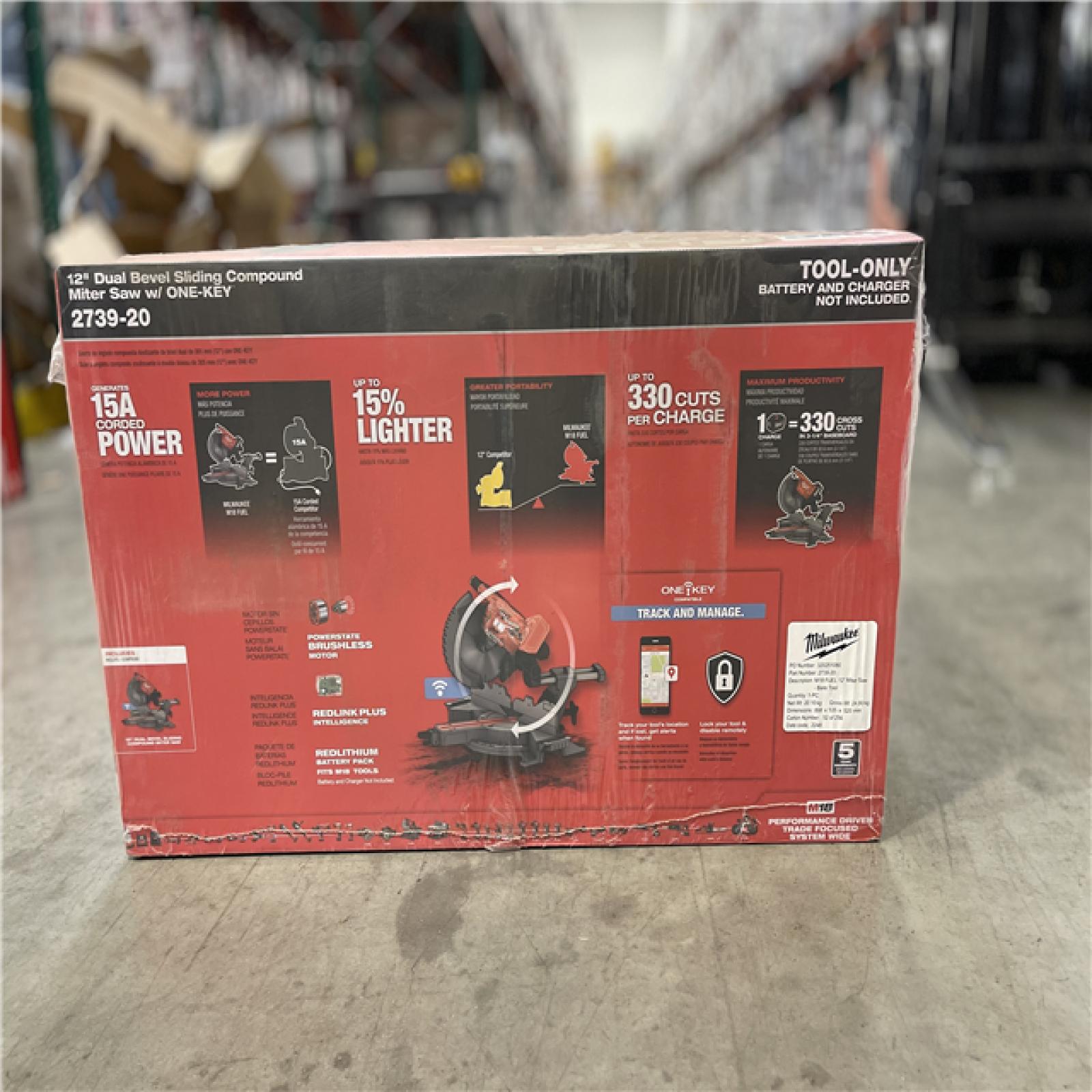 NEW! - Milwaukee M18 FUEL 18V Lithium-Ion Brushless Cordless 12 in. Dual Bevel Sliding Compound Miter Saw (Tool-Only)