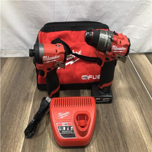 AS-IS Milwaukee FUEL 12-Volt Lithium-Ion Brushless Cordless Hammer Drill and Impact Driver Combo Kit
