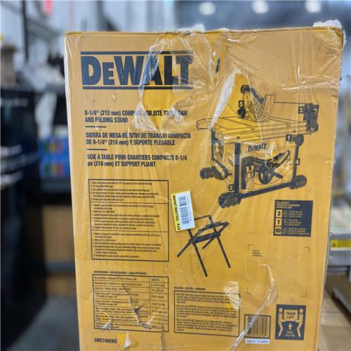 DALLAS LOCATION - NEW! DEWALT 15 Amp Corded 8-1/4 in. Compact Jobsite Tablesaw with Compact Table Saw Stand