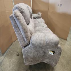 Phoenix AS-IS Lazzara Austin 87.5 in. W Straight Arm Microfiber Rectangle Manual Reclining Sofa in Brown