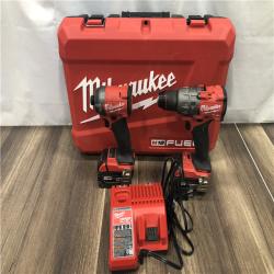 AS-IS Milwaukee FUEL 18V Lithium-Ion Brushless Cordless Hammer Drill and Impact Driver Combo Kit