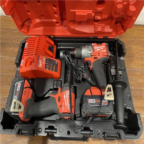 AS-IS MILWAUKEE M18 FUEL 18V Lithium-Ion Brushless Cordless Hammer Drill and Impact Driver Combo Kit (2-Tool) with 2 Batteries