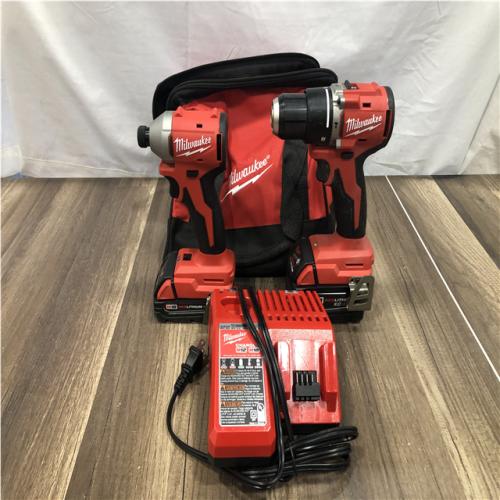 AS-IS Milwaukee 18-Volt Lithium-Ion Brushless Cordless Compact Hammer Drill/Impact Combo Kit