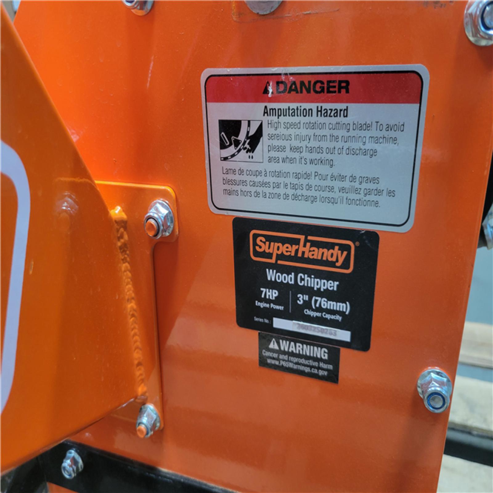 CALIFORNIA AS-IS SUPER HANDY 7HP 3 WOOD CHIPPER