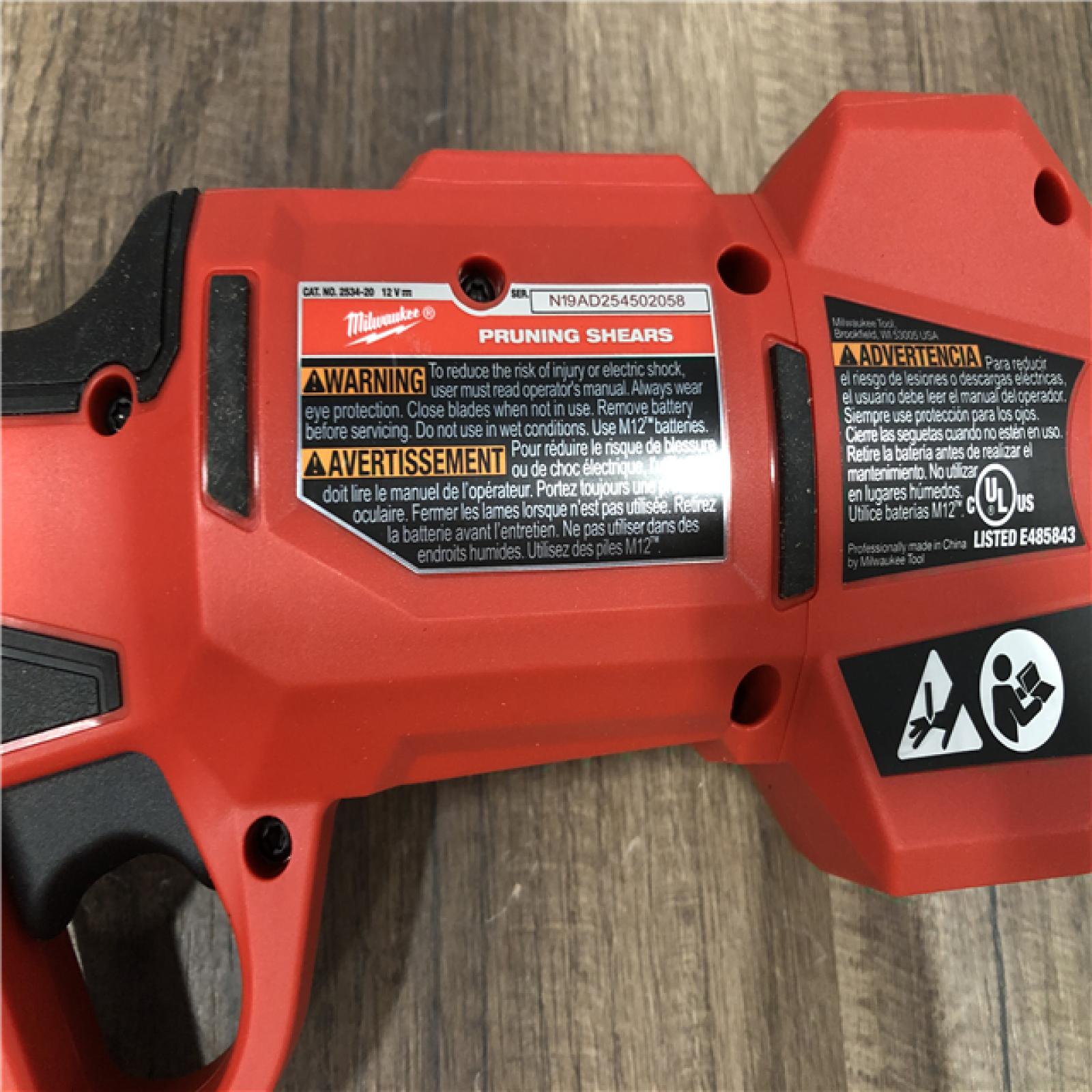 AS-IS Milwaukee M12 12V Cordless Brushless Pruner Shears (Tool Only)