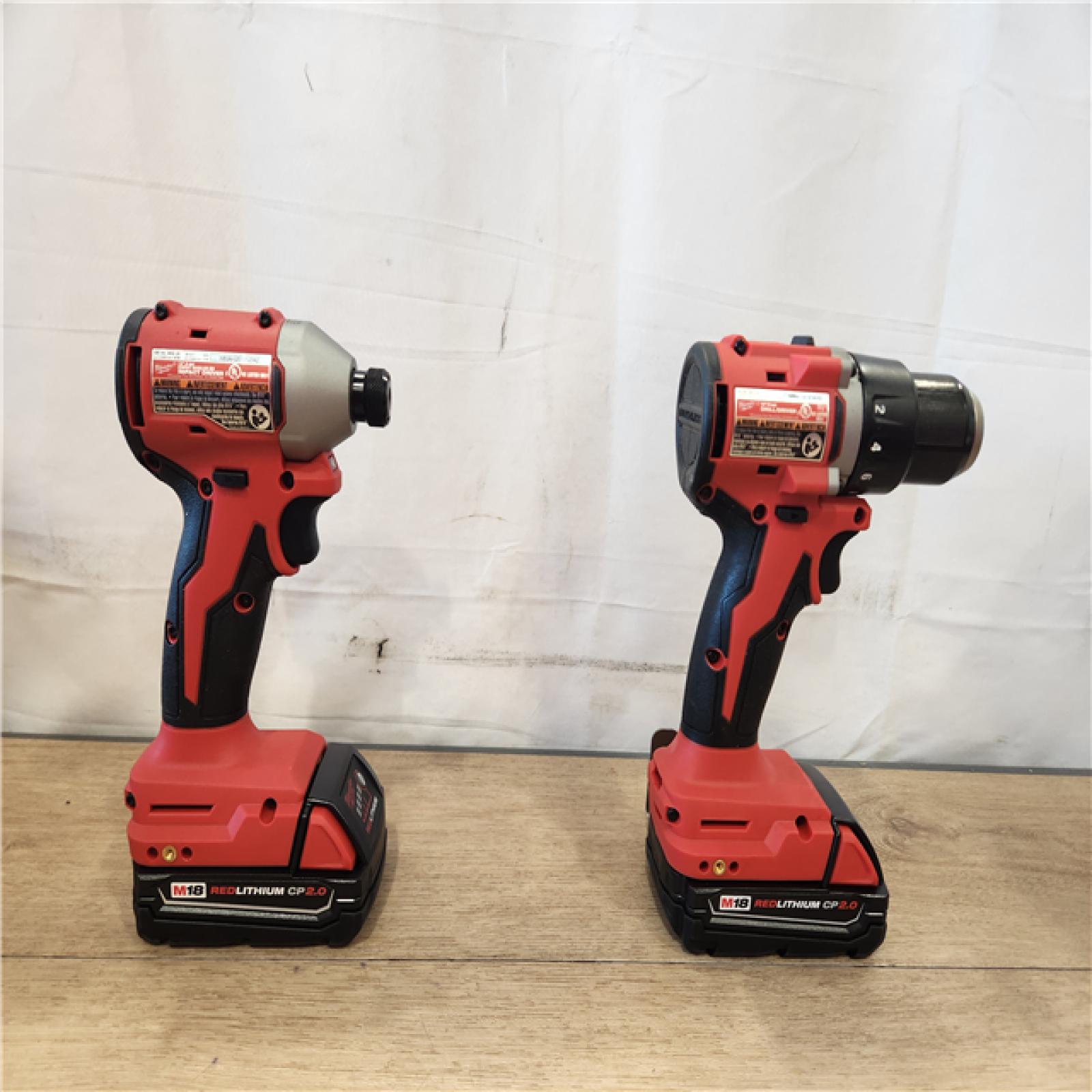 AS-IS- Milwaukee 18V Lithium-Ion Brushless Cordless Compact Drill/Impact Combo Kit