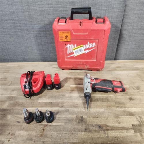 HOUSTON LOCATION - AS-IS Milwaukee M12 12-Volt Lithium-Ion Cordless PEX Expansion Tool Kit with (2) 1.5 Ah Batteries, (3) Expansion Heads and Hard Case