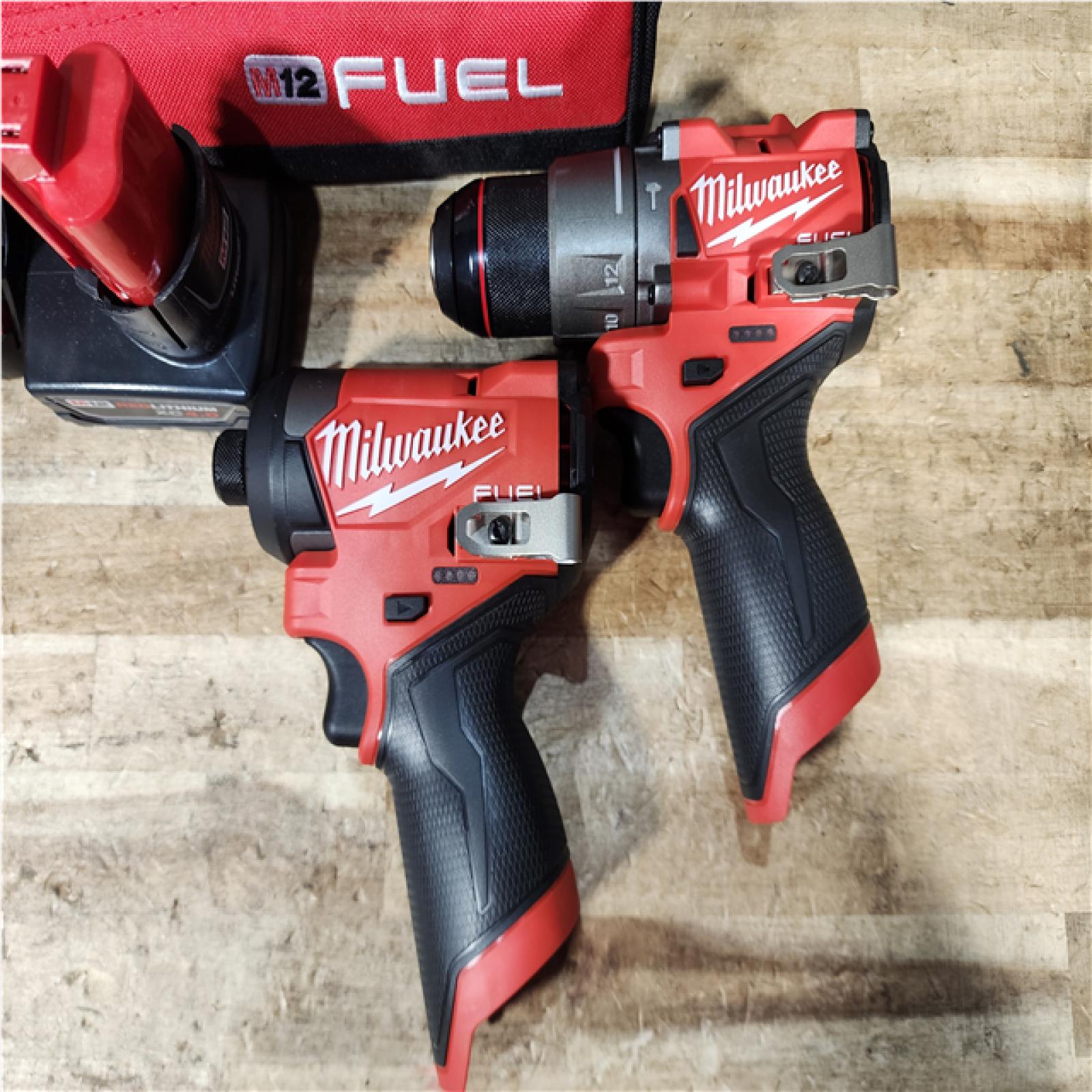 HOUSTON LOCATION - AS - IS Milwaukee FUEL 12-Volt Lithium-Ion Brushless Cordless Hammer Drill and Impact Driver Combo Kit