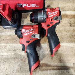 HOUSTON LOCATION - AS - IS Milwaukee FUEL 12-Volt Lithium-Ion Brushless Cordless Hammer Drill and Impact Driver Combo Kit