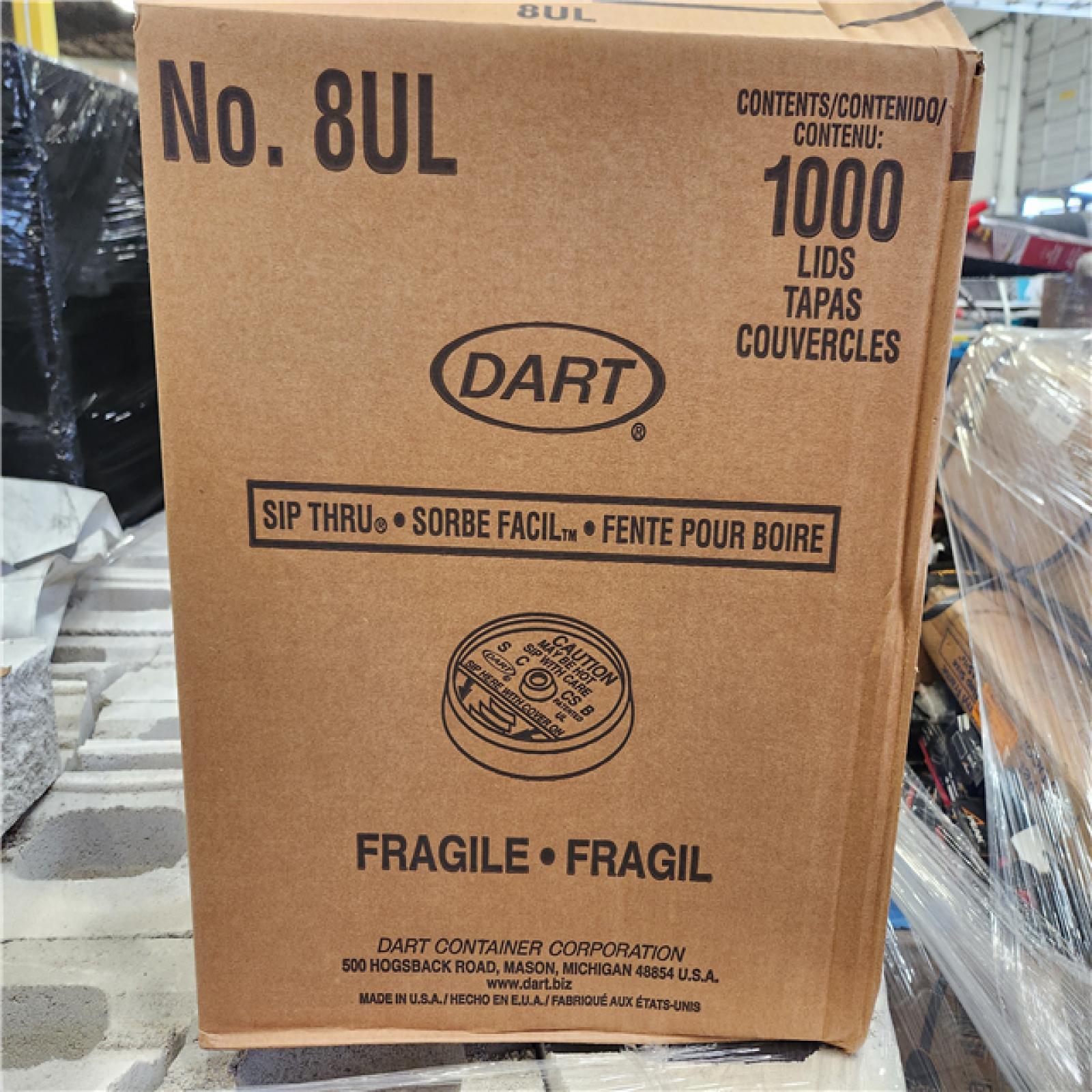 Phoenix Location DART White Disposable Plastic Cup Lids Pallet 1000 Per Box (91 Boxes)