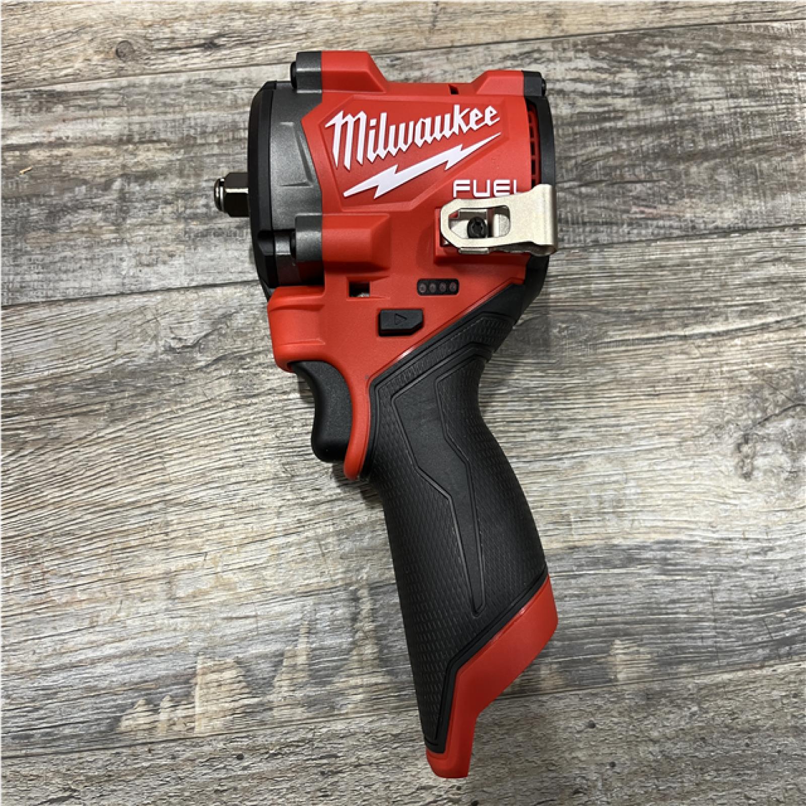 AS-IS Milwaukee FUEL 12V Li-Ion Brushless Cordless Stubby 3/8 in. Impact Wrench Kit