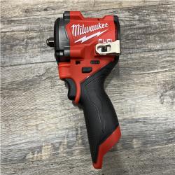 AS-IS Milwaukee FUEL 12V Li-Ion Brushless Cordless Stubby 3/8 in. Impact Wrench Kit