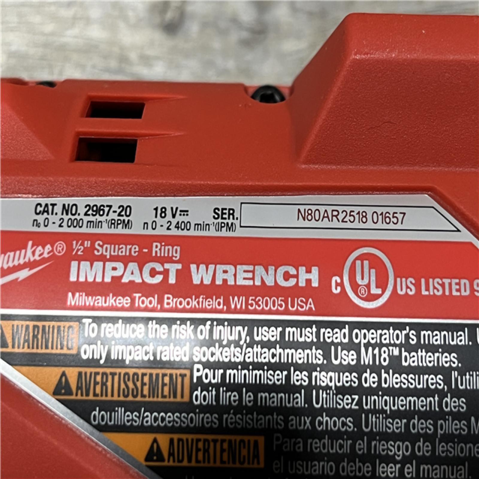 AS-IS Milwaukee FUEL 18V Lithium-Ion Brushless Cordless 1/2 in. Impact Wrench w/Friction Ring Kit