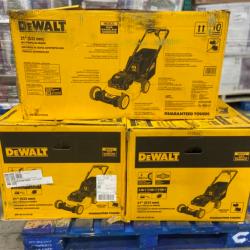 DALLAS LOCATION - DEWALT 21 in. 150cc Briggs and Stratton 625ex Engine Rear Wheel Drive 2-in-1 Gas Self Propelled Walk Behind Lawn Mower - 3 UNITS