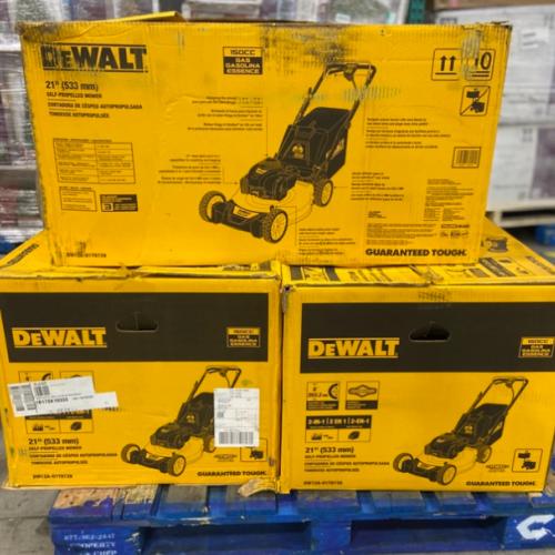 DALLAS LOCATION - DEWALT 21 in. 150cc Briggs and Stratton 625ex Engine Rear Wheel Drive 2-in-1 Gas Self Propelled Walk Behind Lawn Mower - 3 UNITS