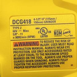 AS-IS DEWALT 60V MAX Cordless Brushless 4.5 in. to 6 in. Small Angle Grinder with Kickback Brake (Tool Only)