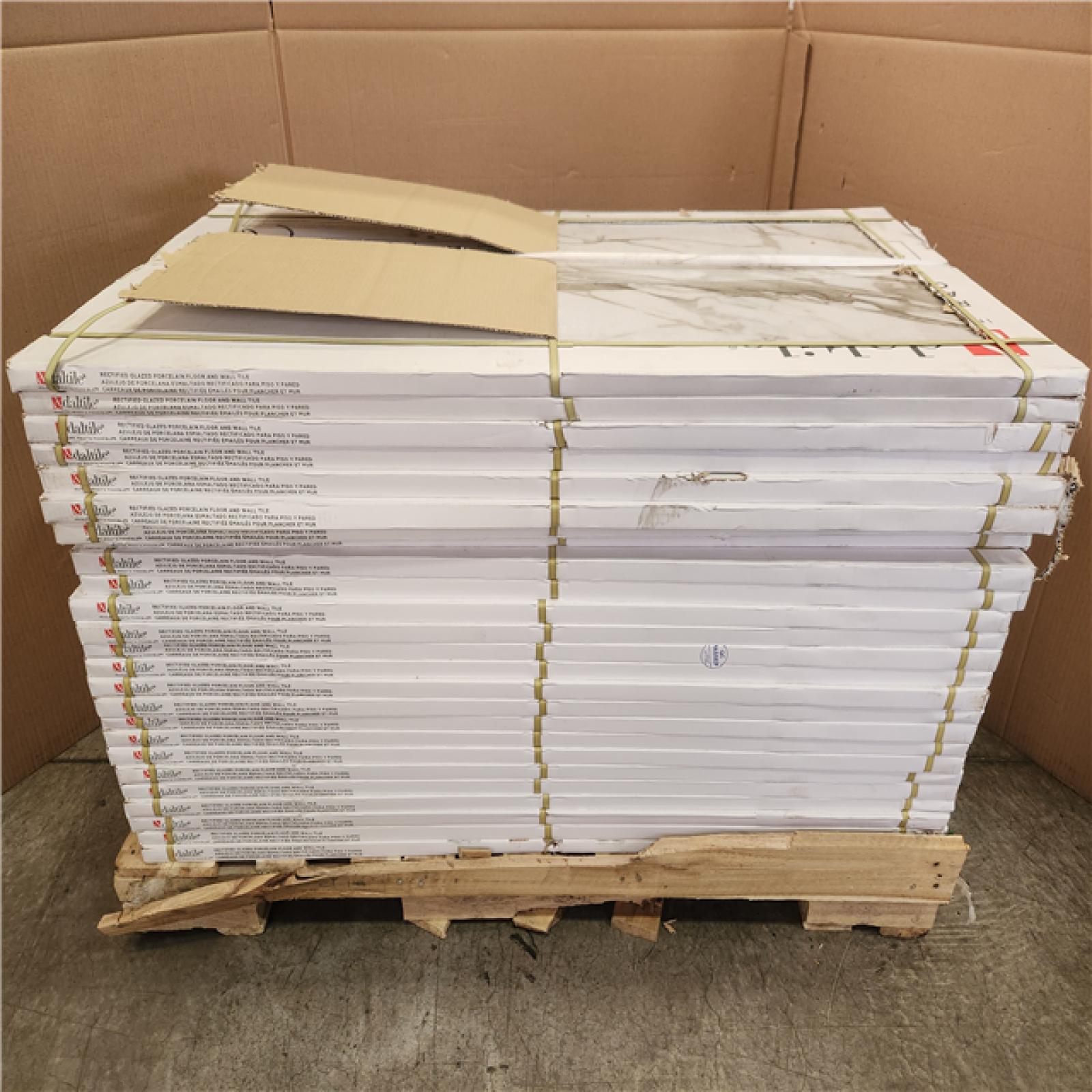 Phoenix NEW Daltile Wenrose Calacatta Topaz 24 in. x 48 in. Polished Porcelain Marble Look Floor and Wall Tile (387 sq. ft./25 case)