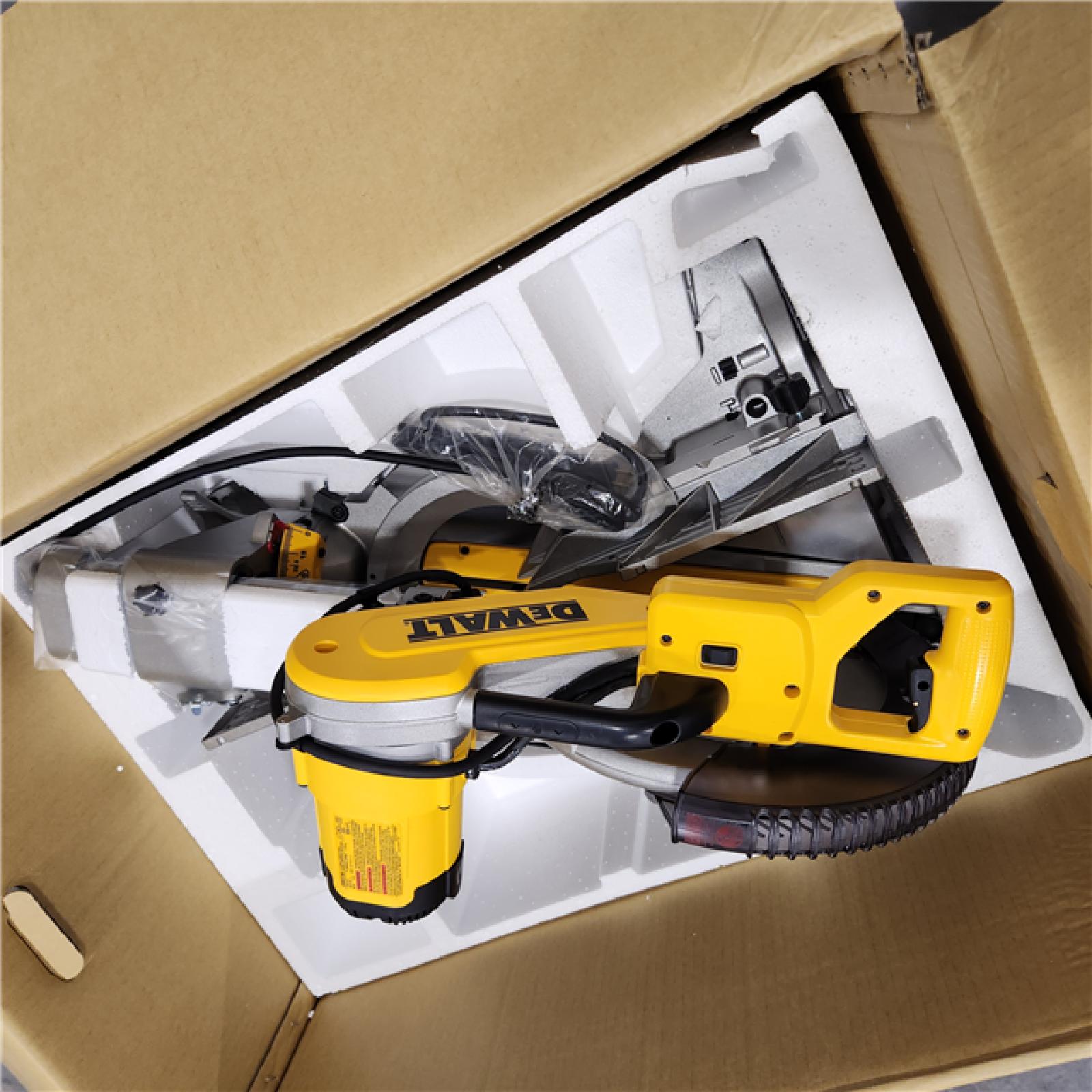 AS-IS DeWALT Camping Gear 12in Double Bevel Sliding Compound Miter Saw Yellow/Black Model: DWS780