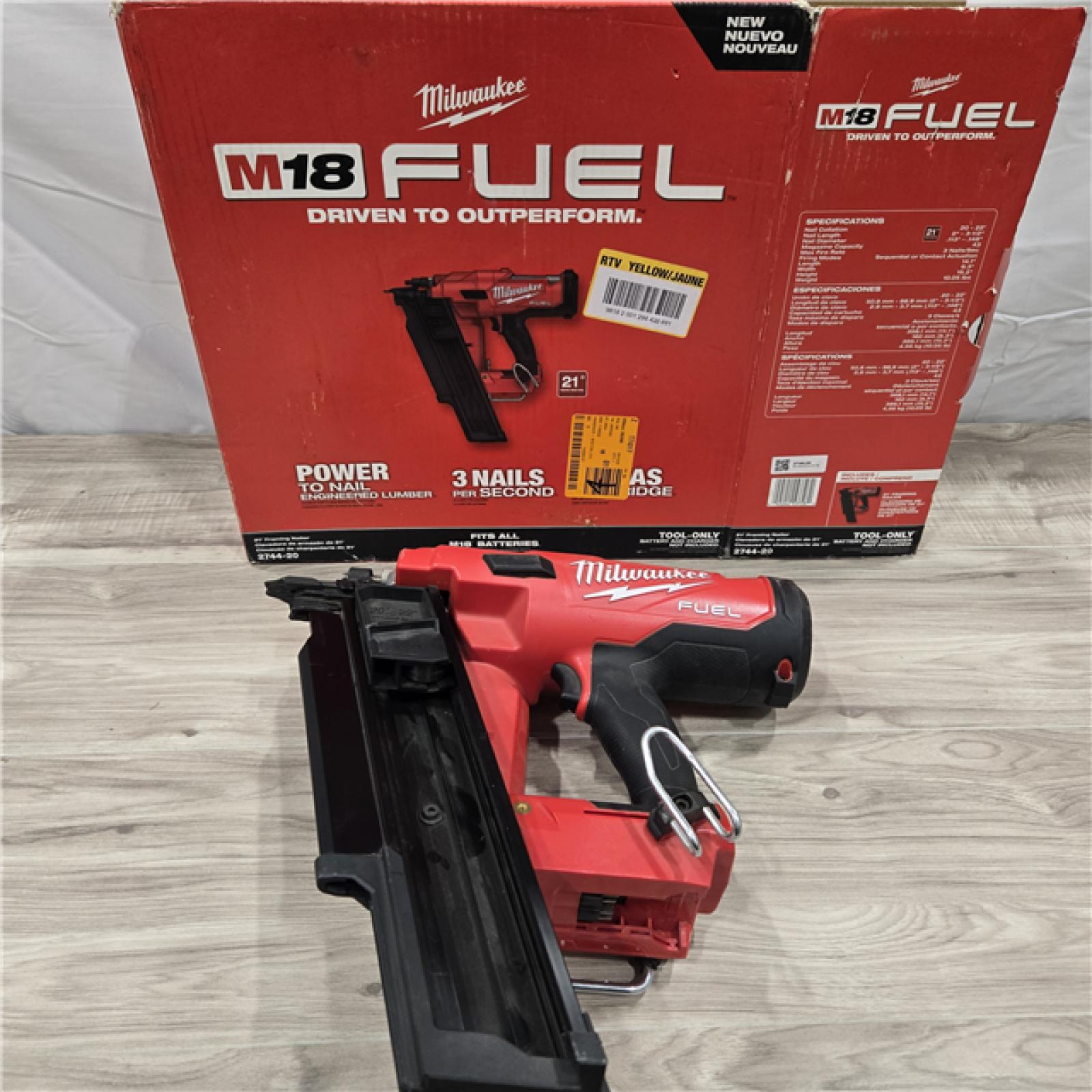 AS-IS Milwaukee 2744-20 M18 FUEL 3-1/2 in. 18-Volt 21-Degree Lithium-Ion Brushless Cordless Framing Nailer (Tool-Only)
