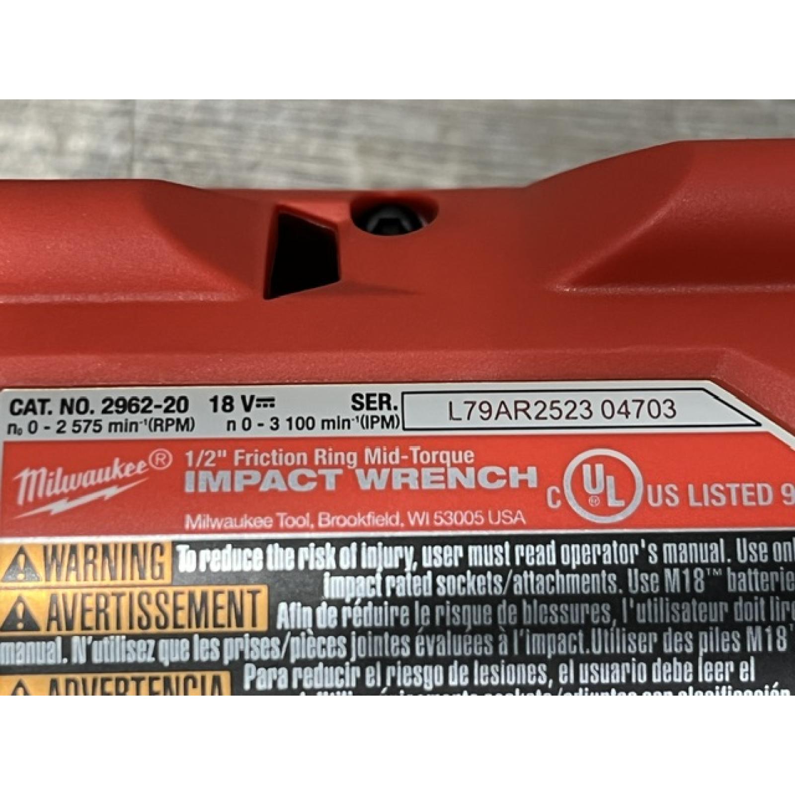 AS-IS Milwaukee FUEL Gen-2 18V Lithium-Ion Brushless Cordless Mid Torque 1/2 in. Impact Wrench w/Friction Ring (Tool-Only)