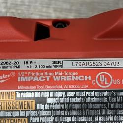 AS-IS Milwaukee FUEL Gen-2 18V Lithium-Ion Brushless Cordless Mid Torque 1/2 in. Impact Wrench w/Friction Ring (Tool-Only)
