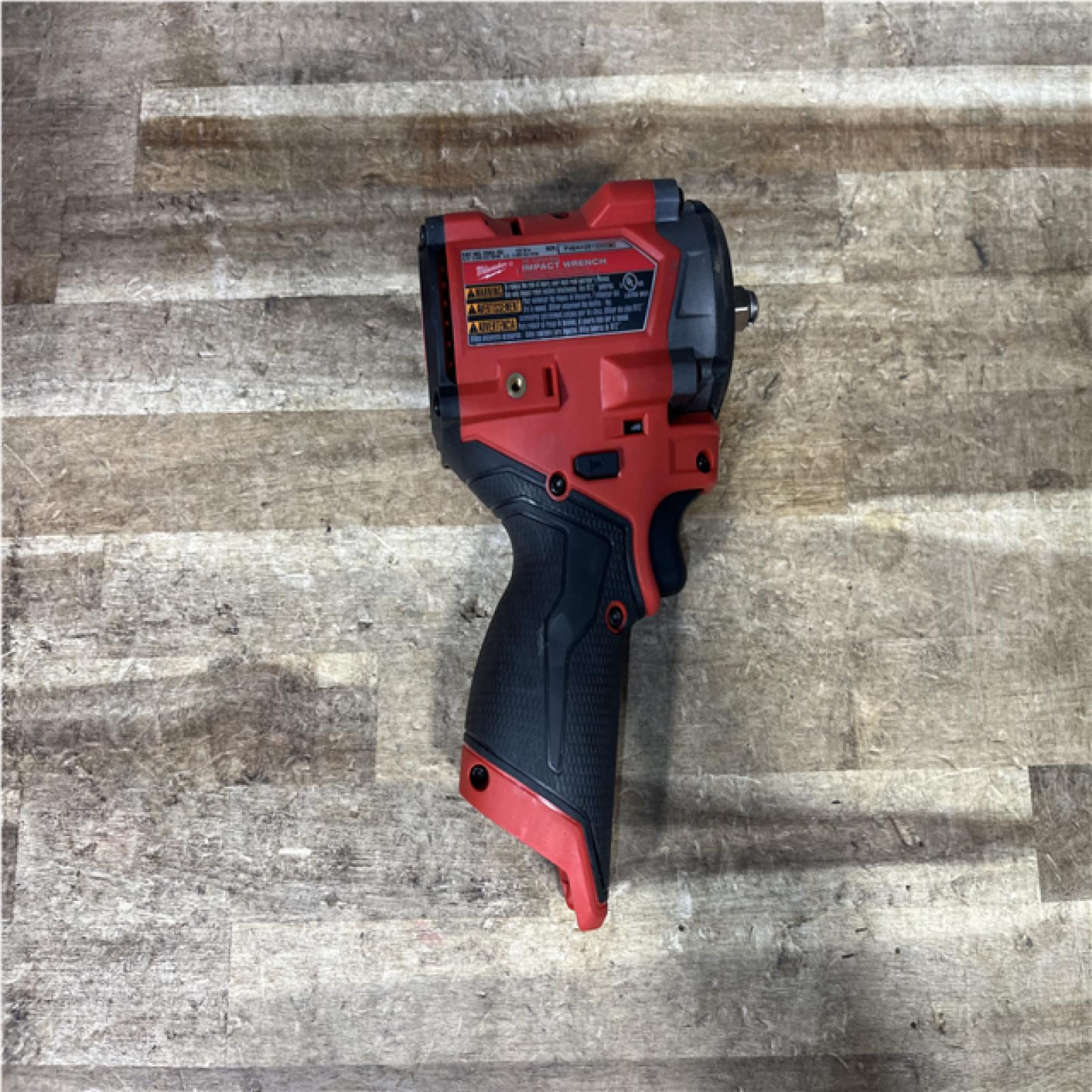 Houston Location AS-IS Milwaukee FUEL 12V Lithium-Ion Brushless Cordless Stubby 3/8 in. Impact Wrench (Tool-Only)