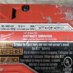 AS-IS Milwaukee FUEL 12V Lithium-Ion Brushless Cordless 1/4 in. Hex Impact Driver (Tool-Only)